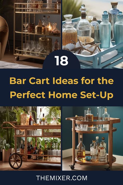 If you’re ready to get serious about mixology, it’s time to invest in a bar cart. It’s stylish, functional, and adds personality to your decor. If superstars like Beyoncé and Snoop Dog have embraced the trend, who are we to argue? Head to our blog for all the inspiration and tips you need. Masculine Bar Cart, Rustic Bar Cart, Bar Cart Inspo, Bar Cart Ideas, Bohemian Bar, Cognac Cocktail, Brown Office, Modern Bar Cart, Cart Ideas