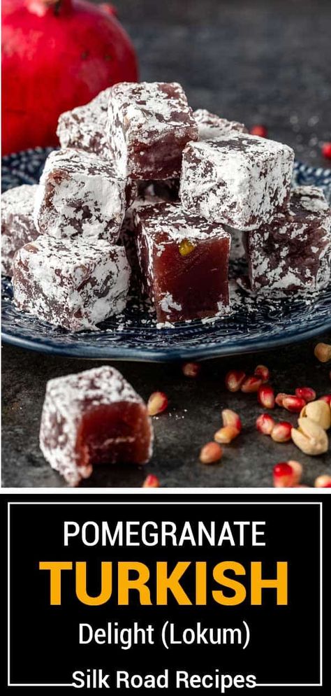 Pomegranate Candy Recipes, Vegan Turkish Delight, Christmas Turkish Delight, Authentic Turkish Delight, Turkish Delights Recipe, Pomegranate Turkish Delight Recipe, Pomegranate Turkish Delight, Holiday Gift Recipes, Turkish Delight Recipe Video