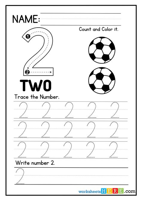 Tracing Numbers Activity, Number 2 Trace, Count and Color PDF Worksheet For Kindergarten - WorksheetsHere.com Volume Worksheets, Fraction Chart, 3rd Grade Fractions, Emoji Coloring Pages, Natural Pain Relievers, Teaching Life Skills, Fractions Worksheets, Number Activities, Numbers Kindergarten