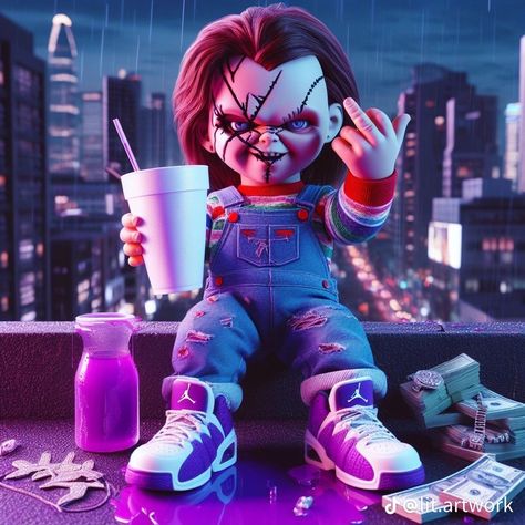 Chunky Wallpaper, Hyperpop Wallpaper, Chucky Wallpaper, Chucky And His Bride, Chucky Pfp, Chucky Face, Chucky Horror Movie, Helloween Wallpaper, Halloween Pin Up