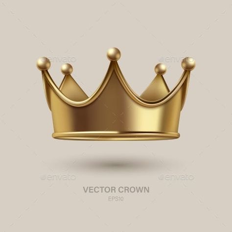 Vector 3d Realistic Golden Crown Icon Closeup Crown Side Profile, 2023 Captions, Gold King Crown, Crown Icon, Crown Symbol, Crown Illustration, Announcement Photos, Metal Crown, Baby Announcement Photos