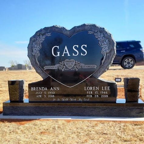 Headstone, Gravestone & Memorial Makers in Oklahoma | Southwest Monument Granite Monuments, Granite Memorial, Grave Headstones, Granite Headstones, It Is Well With My Soul, Memorial Service, Married Couple, Tombstone, Cemetery