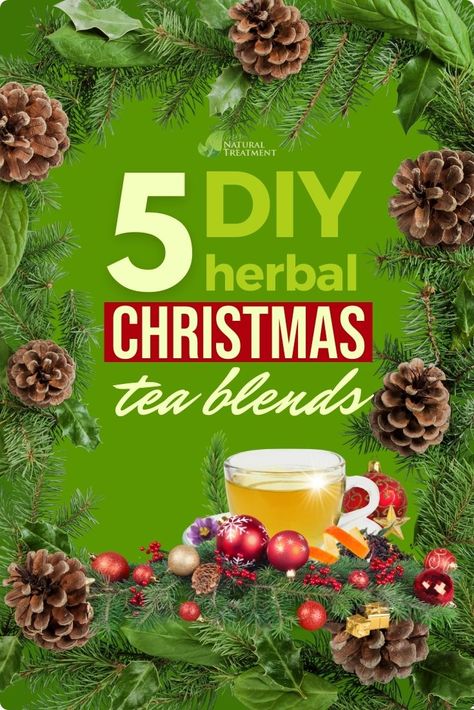 5 DIY Herbal Christmas Tea Blends Diy Herbal Tea Blends, Diy Herbal Tea, Tea Advent Calendar, Tea Blends Recipes, Herbal Tea Garden, Lavender Herb, Tea Diy, Herbal Tea Blends, Herbal Magic