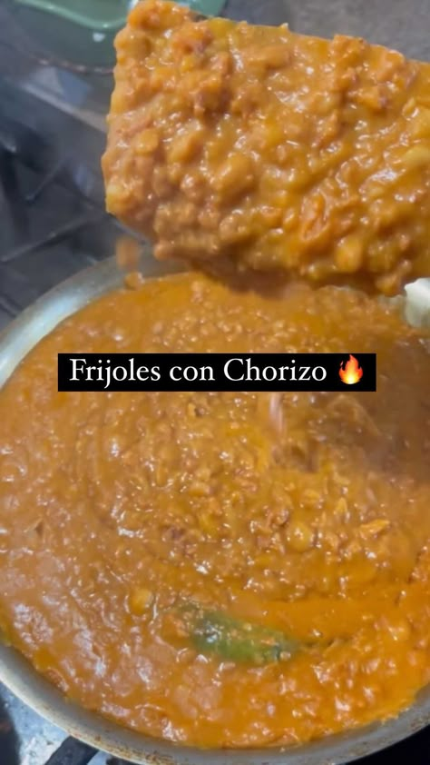 zussysrecipes on Instagram: Frijoles con Chorizo 🔥 #beans #chorizo #zussysrecipes #reels #fyp #parati Chorizo And Bean Burritos, Chorizo And Refried Beans, Mexican Beans With Chorizo, Chorizo Beans Mexican, Chorizo And Beans, Chorizo Beans Recipes, Chorizo And Beans Recipes, Refried Beans With Chorizo, Recipes With Chorizo Dinners