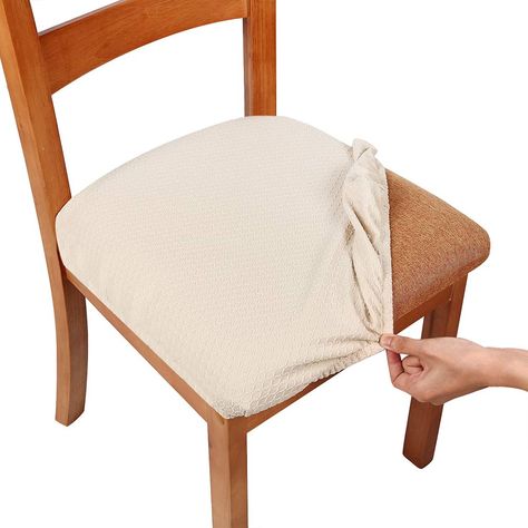 Chair Seat Covers, Dining Room Chair Slipcovers, Dining Chair Seat Covers, Dining Room Chair Cushions, Beige Chair, Dining Room Chair Covers, Reupholster Chair, Chair Cushion Covers, Seat Covers For Chairs