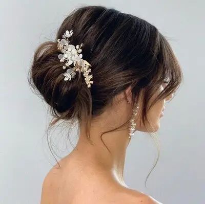 Buy Wedding & All Occasions Headpieces Online Wedding Hairstyles With Bangs, Wedding Bangs, Wedding Hair Bangs, Cute Wedding Hairstyles, Unique Wedding Hairstyles, Wedding Bun, Bride Updo, Wedding Hair Up, Best Wedding Hairstyles