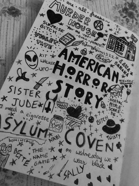 American Horror Story Drawing Easy, Ahs Painting, American Horror Story Drawing, Ahs Drawings, Ahs Tattoo Ideas, Ahs Tattoo, Ahs Fan Art, American Horror Story Art, American Horror Story Series