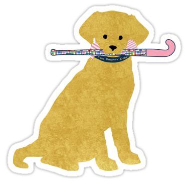 Golden Retriever Preppy Madras Field Hockey Dog Sticker Field Hockey Rules, Preppy Pets, Preppy Animals, Hockey Drawing, Dog Texts, Hockey Rules, Animals Playing, Preppy Dog, Field Hockey Sticks