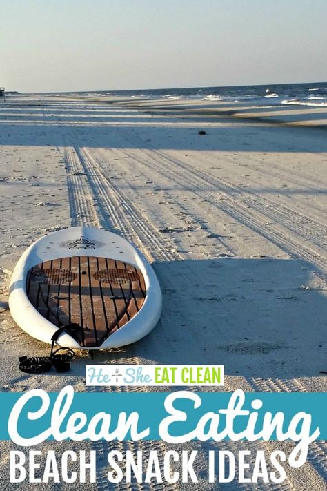 Headed to the beach? Use this list of healthy snack ideas that are perfect with your toes in the sand! #travel #roadtrip #healthy #heandsheeatclean #eatclean #adventure #cleaneating #beach #beachbody Healthy Beach Lunches, Beach Snack Ideas, Healthy Beach Snacks, Beach Day Food, Vacation Snacks, Beach Snack, Beach Snacks, Healthy Snacks List, Healthy Snack Ideas