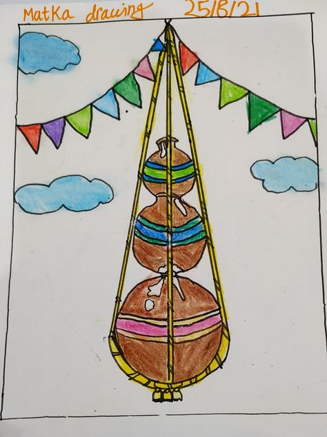 Matka drawing for janmastami #easydrawing #matkadrawing #janmastamieasydrawing Janmastmi Drawing Easy For Kids, Easy Drawing For Janmashtami, Janmashtami Drawing Easy For Kids, Matka Drawing For Janmashtami, Janmastami Drawing For Kids, Janmastami Craft, Matka Drawing, Janmashtami Drawing Ideas For School, Janmashtami Drawing For Kids