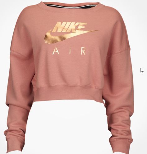 Nike cropped sweatshirt (rose gold zipper in the back) Sweatshirt Outfit Leggings, Rose Gold Outfit, Nike Rose Gold, Looks Adidas, Outfit Leggings, Gold Outfit, Stylish Hoodies, Nike Shirt, Legging Outfits