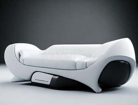 Futuristic design modern sofa. Generative AI stock photography Futuristic Sofa, Futuristic Love, Futuristic Furniture Design, Sofa Contemporary, Living Sofa, Vector Ornaments, Luxury Furniture Sofa, Contemporary Armchair, Design Chair