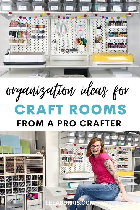 colorful organized craft room storage Simply Tidy Craft Room Ideas, Setting Up A Craft Room, Michaels Craft Room, How To Set Up A Craft Room, Elfa Craft Room Ideas, Craft Room Layout Ideas Work Stations, Store Set Up Ideas, Sublimation Craft Room Setup, Dream Craft Room Baskets