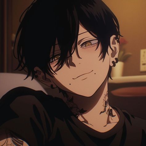 Anime Guy Short Black Hair, Anime Dangerous Man, Police Oc Male, Spiky Hair Anime Guy, Scary Anime Guy, Chainsaw Man Oc Male, Nerdy Anime Boy, Evil Anime Guy, Older Male Oc