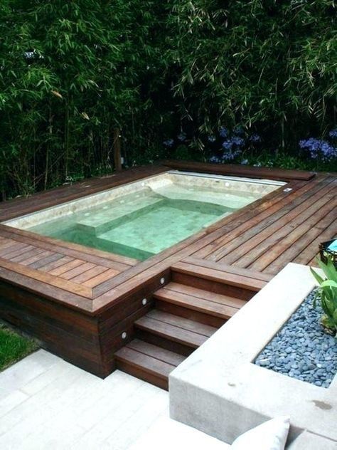 Kolam Air, Hot Tub Designs, Outdoor Hot Tub, Hot Tub Deck, Hot Tub Garden, Small Pools, Outdoor Spa, Spa Design, Small Pool