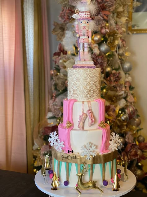 Christmas Themed Birthday Cake, Ballet Birthday Cakes, Nutcracker Ballet Birthday Party, Nutcracker Cake, Ballerina Birthday Cake, Ballet Cakes, Ballet Birthday Party, Ballet Birthday, Twin First Birthday