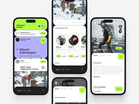 Hiking App UI by Sam Halpert for Awsmd on Dribbble Hiking App, Mobile Application Design, Ux Design Inspiration, State Farm, Application Design, Ui Design Inspiration, Web Inspiration, App Ui Design, Mountain Hiking