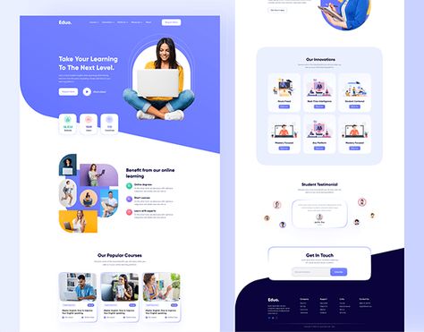 Teaching Website Design, Web Design Learning, School Website Design Templates, Student Testimonial Design, Student Website Design, Online Education Design, Online Learning Website Design, Educational Websites Design, Education Website Design Inspiration