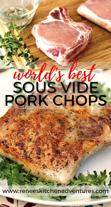 Keto Dinner Casserole, Sous Vide Pork Chops, Perfect Pork Chops, Sous Vide Pork, Center Cut Pork Chops, Cooking Pork Chops, Sous Vide Recipes, How To Cook Pork, Sous Vide Cooking