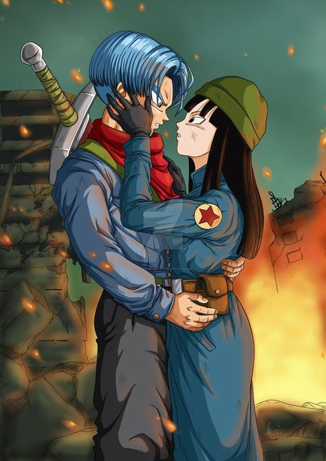 Trunks x Mai by HizakiStudio.deviantart.com on @DeviantArt Trunks Y Mai, Trunks Mai, Clash Royale Personajes, Trunks And Mai, Vegeta And Bulma, Thanos Marvel, Future Trunks, Anime Dragon Ball Goku, Cartoon World