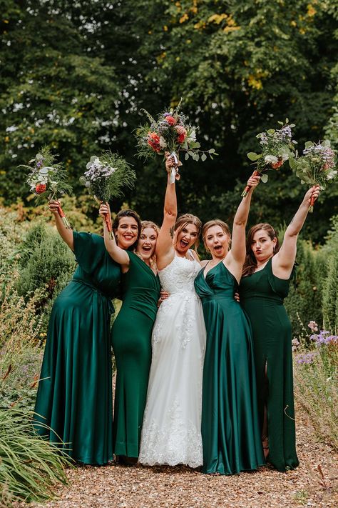 Emareld Green Bridesmaid Dresses, Emerald Green Sparkly Bridesmaid Dress, Emerald Green Bridesmaid Dresses Different Styles, Wildflower Wedding Bridesmaids Green, Autumn Bridesmaid Dresses Green, Emerald Mismatched Bridesmaids, Forest Green Bridesmaid Dresses Mismatched, Bridesmaids Dark Green, Emerald Green Bridesmaid Dresses Mismatch