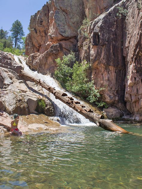 Water Wheel Hiking Trail to Ellison Falls Swim Hole, Payson, AZ Places To Go In Arizona, Sedona Hiking, Arizona Hikes, Arizona Roadtrip, Arizona Bucket List, Arizona Aesthetic, Payson Arizona, Payson Az, Arizona Adventure