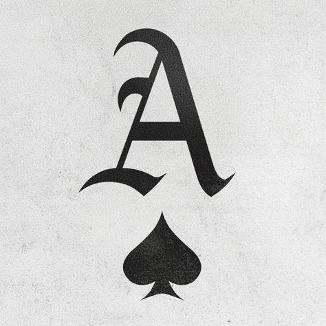 Ace Symbol Tattoo, A Spade Tattoo, Ace Of Spades Design, Ace Of Spades Drawing, Card Symbol Tattoo, Ace Card Tattoo Design, Tattoo Ace Of Spades, 4 Aces Tattoo, Ace Tattoo Design