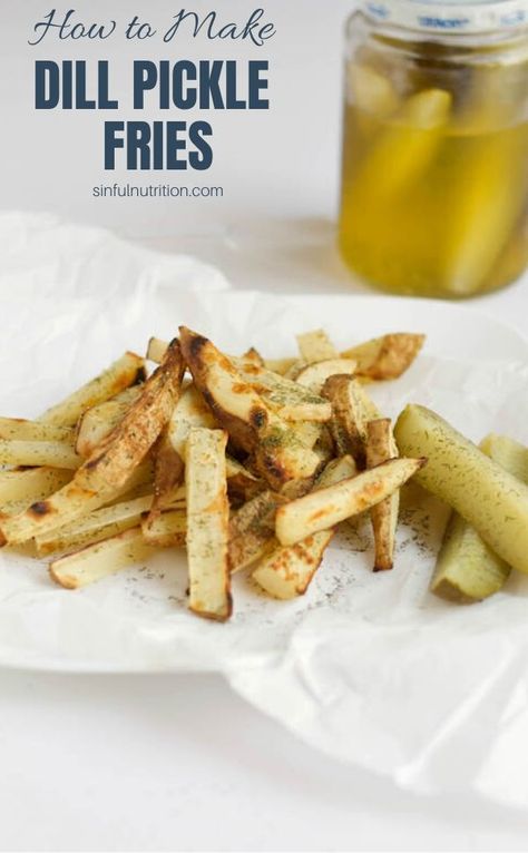 French Fry Recipe Baked, Baked French Fries, French Fries Recipe, Healthy Vegan Snacks, Dill Pickles, Baked Fries, Fries Recipe, French Fry, Best Side Dishes