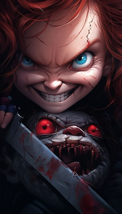 Beautiful Horror, Charles Lee Ray, Childs Play Chucky, Chucky Doll, Bride Of Chucky, Horror Artwork, Horror Movie Icons, Childs Play, Horror Movie Art