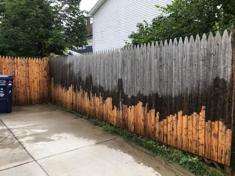 A DIY fan has revealed how they totally restored their fence in seconds after being convinced it was ruined for good. Taking to Reddit the bloke shared a snap of the picket fence that had began ‘fading to grey’ in his back garden. Captioning the snap he wrote: “I legitimately thought fences just faded into […] Pressure Washer Tips, Grandmother House, Brick Walkway, Power Washing, Power Washer, Old Fences, Cheap Trick, Diy Fence, Diy Fan