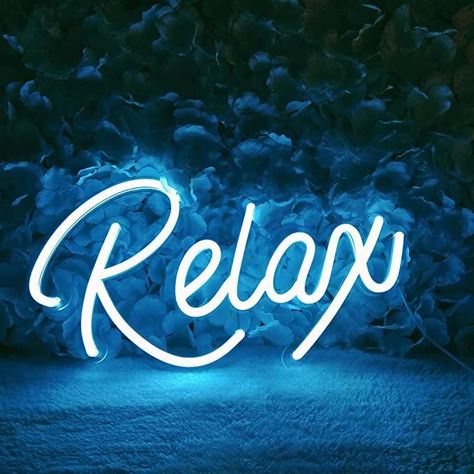 Relax Signs, Cool Neon Signs, Baby Present, Mushroom Lights, Neon Flex, City Vibes, Neon Decor, Blue Led Lights, Blue Neon