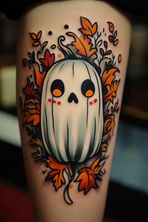 50+ Halloween Tattoo Ideas That Look Spooky Halloween Tattoo Ideas, Spooky Tattoos, Halloween Tattoo, Halloween Tattoos, Spooky Halloween, Halloween Themes, Over 50, Tattoo Ideas, That Look