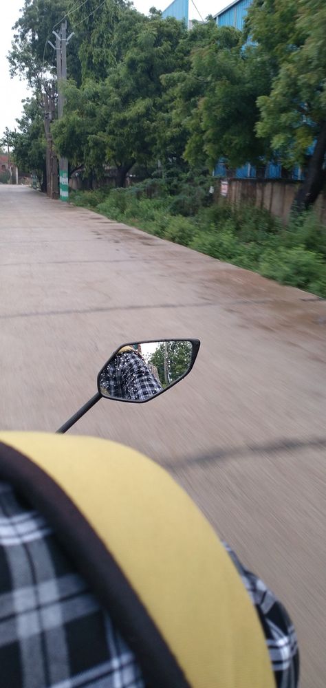 Rain bike rides mirrors backseat Boy Riding Bike Aesthetic, Morning Bike Ride Snap, Bike Ride Snapchat Stories, Bike Ride Snap, Riding Bike Aesthetic, Bike Snap, Bike Ride Aesthetic, Travel Snap, Ride Aesthetic