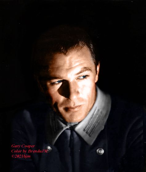 Garry Cooper, Gary Cooper Gif, Gary Cooper In Color, Bradley Cooper Portrait, Gary Cooper, Colorful Portrait, Portrait Photo, Old Movies, Movie Stars