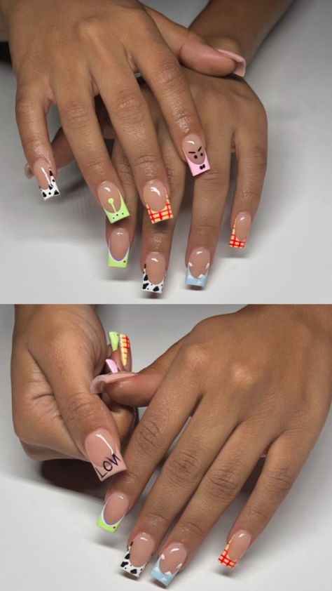 Toy Story Nails Toy Story Nails, Baby Shower Nails, Disney Nails, Best Acrylic Nails, Toy Story, First Birthdays, Acrylic Nails, Nail Art, Birthday Party