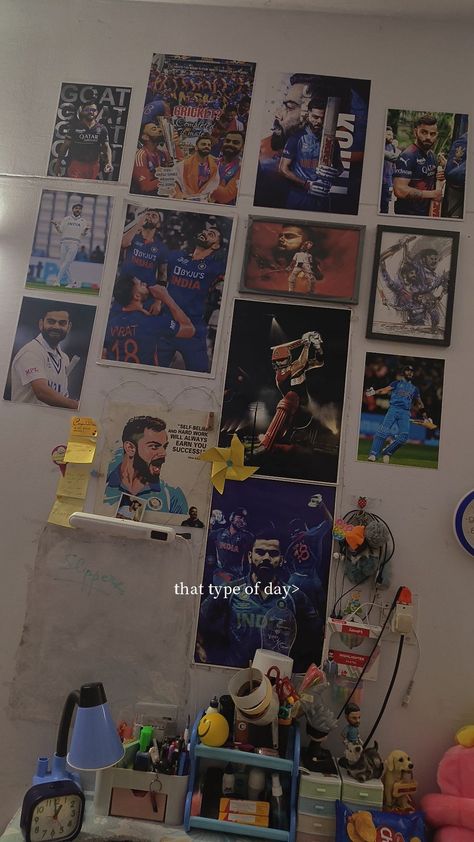 Hostel room makeover 🥰 Aesthetic Hostel Room, Virat Kohli Poster, Kohli Poster, Hostel Room Makeover, Poster For Room, Anushka Sharma And Virat, Kohli Wallpapers, Hostel Room, King Kohli