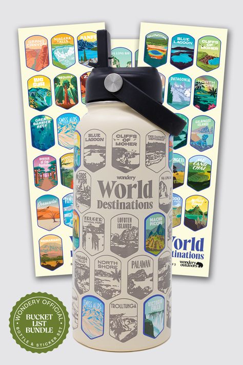 Cute Merch Ideas, Destination Stickers, Travel Merch, Bucket List Gift, Urban Hotels, Bucket List Travel, List Stickers, Usa Bucket List, See World