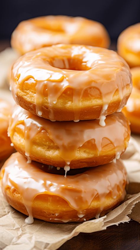 Maple Donuts, Glazed Donuts, Homemade Donuts, Fried Dough, Doughnut Recipe, Maple Glaze, Delicious Donuts, Donut Glaze, Baked Donuts