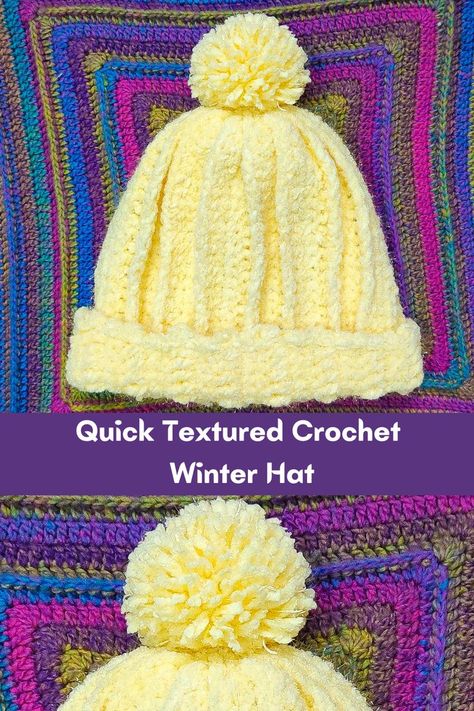 Chenille Yarn Patterns, Crochet With Chenille Yarn, Chunky Crochet Hat Pattern Free, Chenille Yarn Crochet Patterns, Crocheting Hats, Baby Hats Pattern, Crochet Winter Hat, Chunky Crochet Hat, Yarn Weights