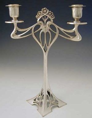 Art Nouveau Arte Art Deco, Architecture Art Nouveau, Motifs Art Nouveau, Pewter Candlesticks, Silver Candelabra, Design Art Nouveau, Art Nouveau Furniture, Bijoux Art Nouveau, Art Nouveau Floral