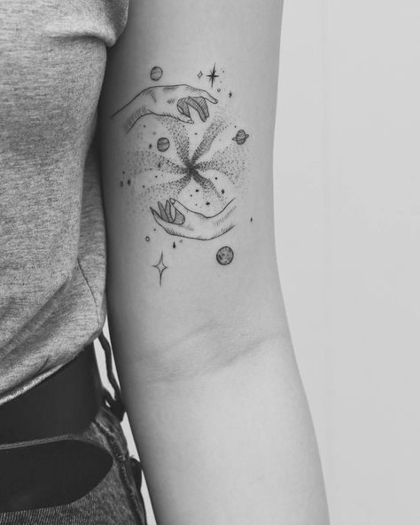 tatus Super Cool Tattoos, Cosmic Tattoo Ideas, Cool Tattoos For Women, Breaking Bad Tattoo, Tattoo Ideas Minimalist, Blackwork Illustration, Swan Photo, World Map Photo, Cosmic Tattoo