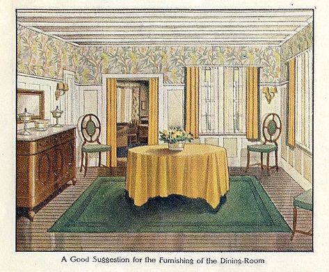 1910s Dining Room, 1910 Dining Room, 1920 Dining Room, Edwardian Dining Room, 1910 Decor, 1930s Dining Room, 1910s Interior Design, 1910s House, 1940s Dining Room