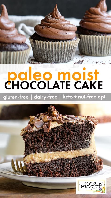 Paleo Chocolate Cake Paleo Icing For Cake, Paleo Chocolate Cake Recipes, Paleo Birthday Desserts, Paleo Icing, Gluten Free Dairy Free Diet, Paleo Birthday Cake, Fodmap Sweets, Coconut Flour Chocolate Cake, Paleo Cake Recipes