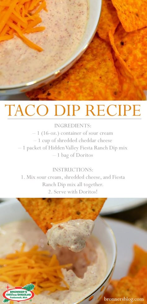 Party Food Cheap, Ranch Dip Mix, Fiesta Ranch Dip, Taco Dip Recipe, Taco Dip, Dip Recipes Easy, Ranch Dip, Hidden Valley, Football Food