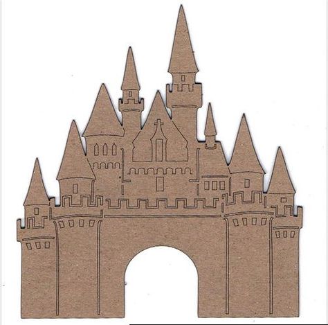 Template for front of castle Castle Template, Tangled Tower, Castle Crafts, Castle Disney, Deco Disney, Cardboard Castle, Disneyland Birthday, Princess Theme Birthday, Disneyland Castle