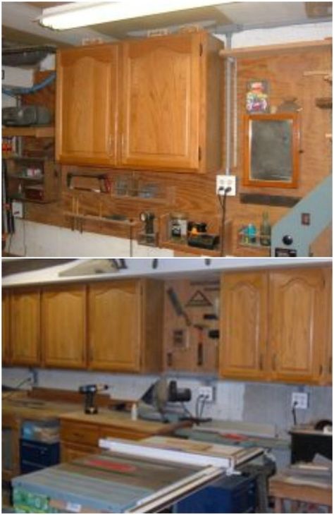 Repurposed Cabinet Garage Storage Old Tv Ideas, Kitchen Cabinets In Garage, Reuse Crafts, Tv Ideas, Repurposing Ideas, Old Kitchen Cabinets, Entertainment Center Shelf, Entertainment Center Repurpose, Old Cabinets