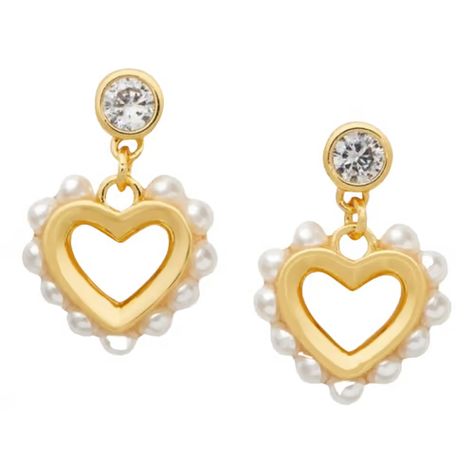 Earrings Kate Spade Gold in Gold plated - 28440566 Purple Drop Earrings, Kate Spade Earrings Stud, Glitter Stud Earrings, Kate Spade Heart, Kate Spade Studs, Spade Earrings, Pearl Heart, Butterfly Earrings Stud, Kate Spade Earrings