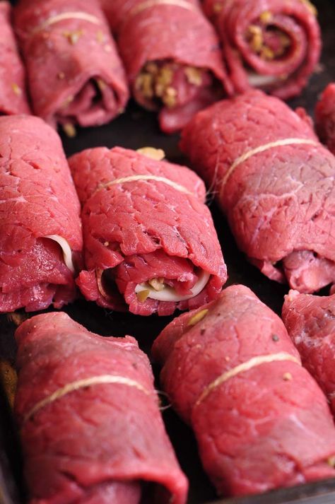 Meat Rolls Beef, Beef Olives Recipe, Beef Roll Ups, Braciole Recipe, Beef Olives, Maltese Recipes, Gluten Free Diet Recipes, Recipe Slow Cooker, Delia Smith