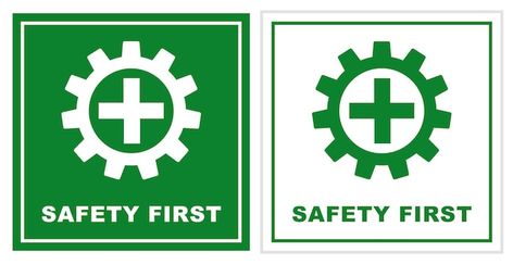 Safety first signage logo design printab... | Premium Vector #Freepik #vector #safety-first #danger-icon #hazard #safety Logo K3, Safety First Logo, Safety Signage, Safety Logo Design, Safety Logo, Typography Logo Inspiration, Safety Gear, One Logo, Safety First