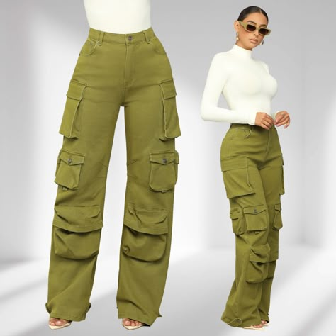 My new favorite look. 💚

Shop this look at shopkosmios.com Cargo Pant Outfit, Female Wears, Cargo Outfits, Joggers Outfit Women, Cargo Wide Leg Pants, Classy Jumpsuit Outfits, Women's Cargo Pants, Classy Jumpsuit, Pants For Woman